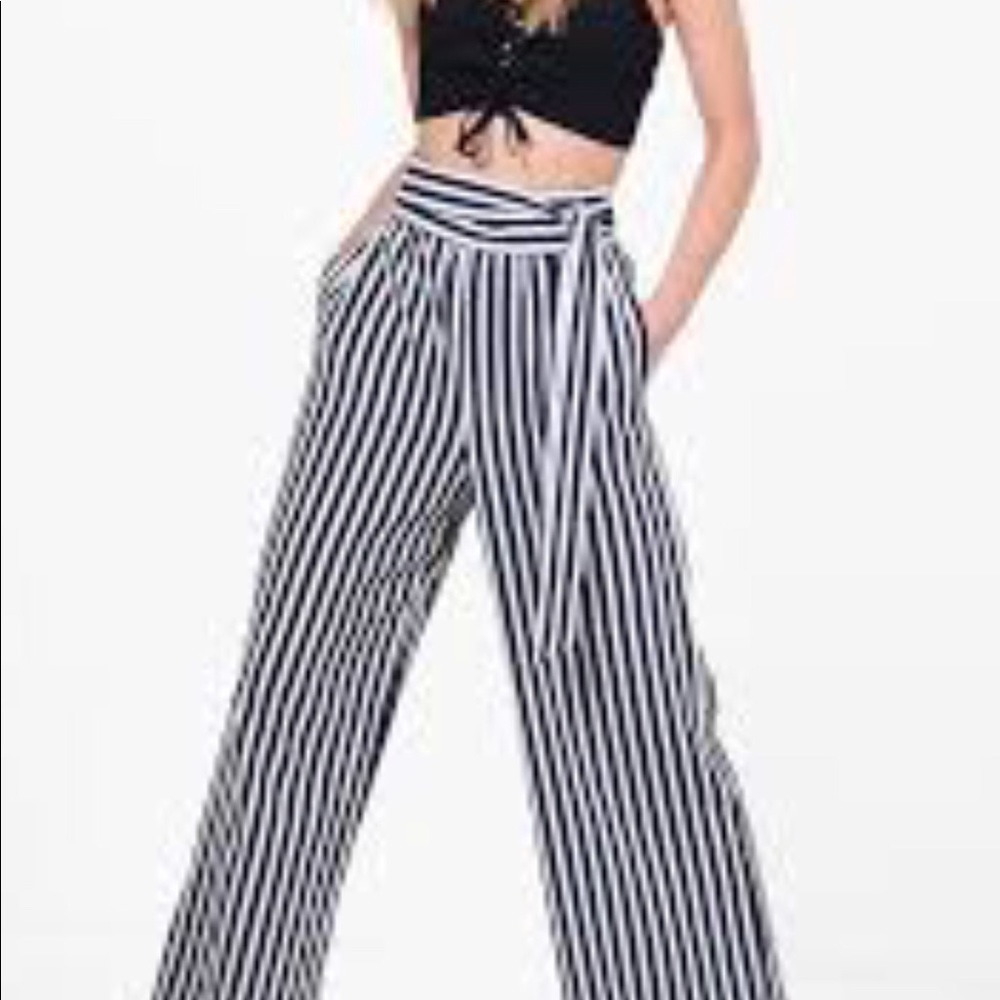 High waist wide leg pants